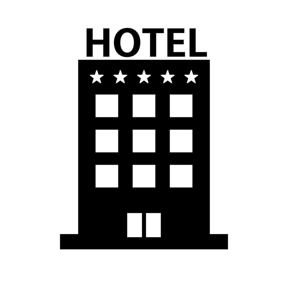 5 sterren hotel silhouet icoon. zeer beoordeeld hotel. vector. vector