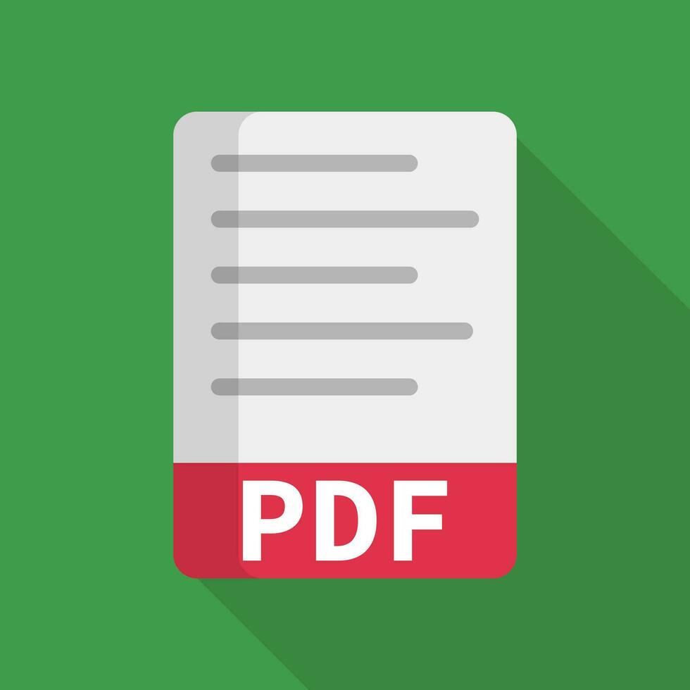 vlak ontwerp pdf het dossier icoon geïsoleerd Aan groen achtergrond. vector. vector
