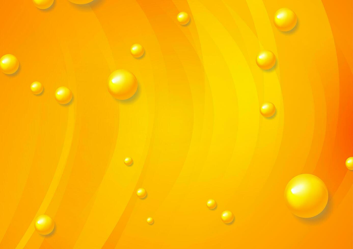 oranje golvend abstract achtergrond met 3d glanzend kralen vector