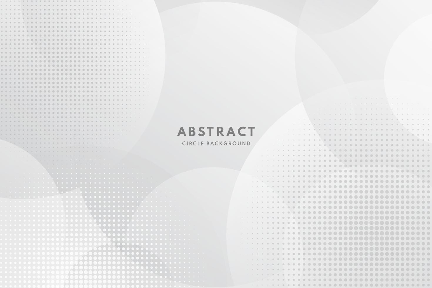 abstracte moderne witte en grijze cirkel die met halftone achtergrond overlapt. minimalistisch stijlontwerp. voor presentatie, banner, omslag, web, flyer, kaart, poster, behang, dia, tijdschrift. vector