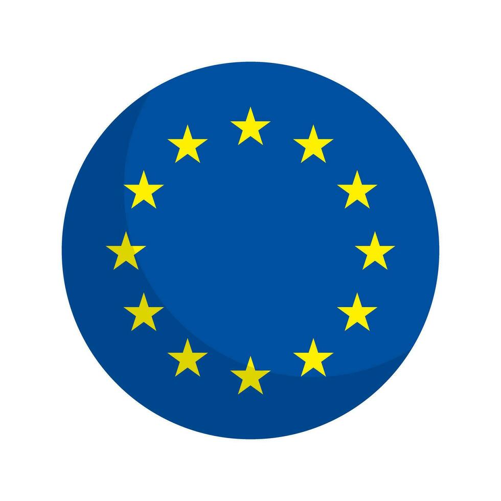 ronde Europese vlag icoon. EU vlag icoon. vector. vector