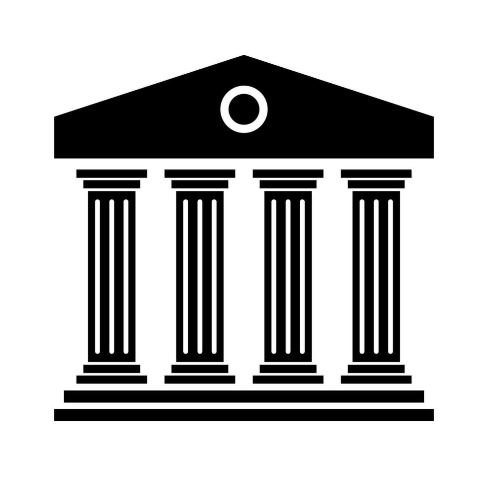 Grieks tempel silhouet icoon. oude beschaving gebouw. vector. vector