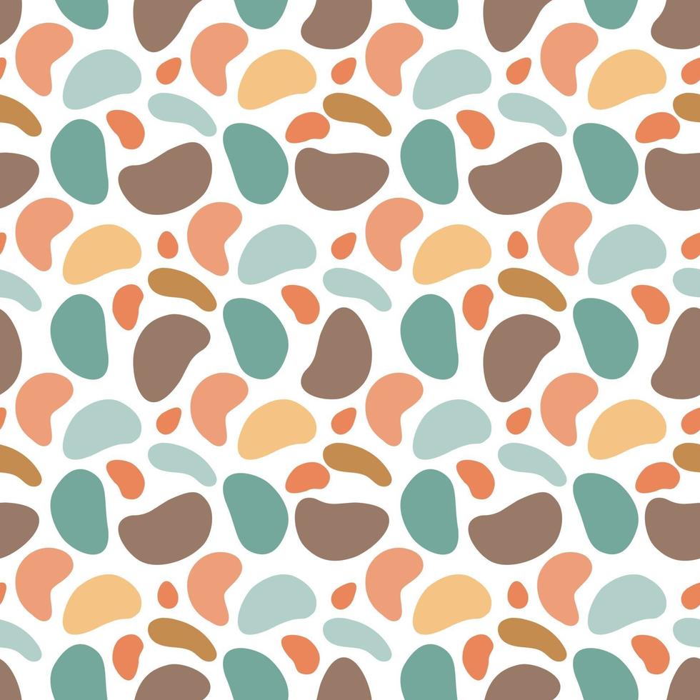 vectorillustratie van naadloos patroon van minimalistisch camouflageornament getekend met aardse natuurlijke kleuren vector