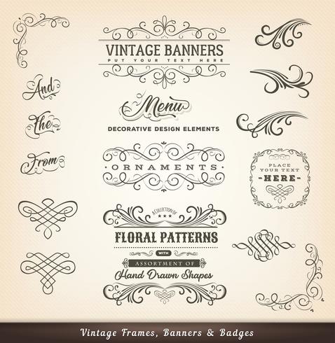 Vintage kalligrafische ontwerp banners vector