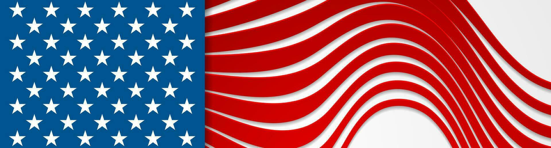 Verenigde Staten van Amerika kleuren en sterren abstract helder golvend banier ontwerp vector