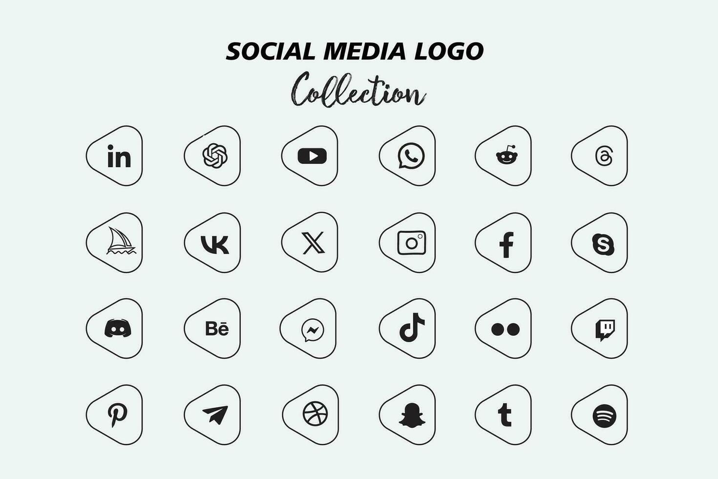 populair sociaal netwerk logo icoon verzameling vector