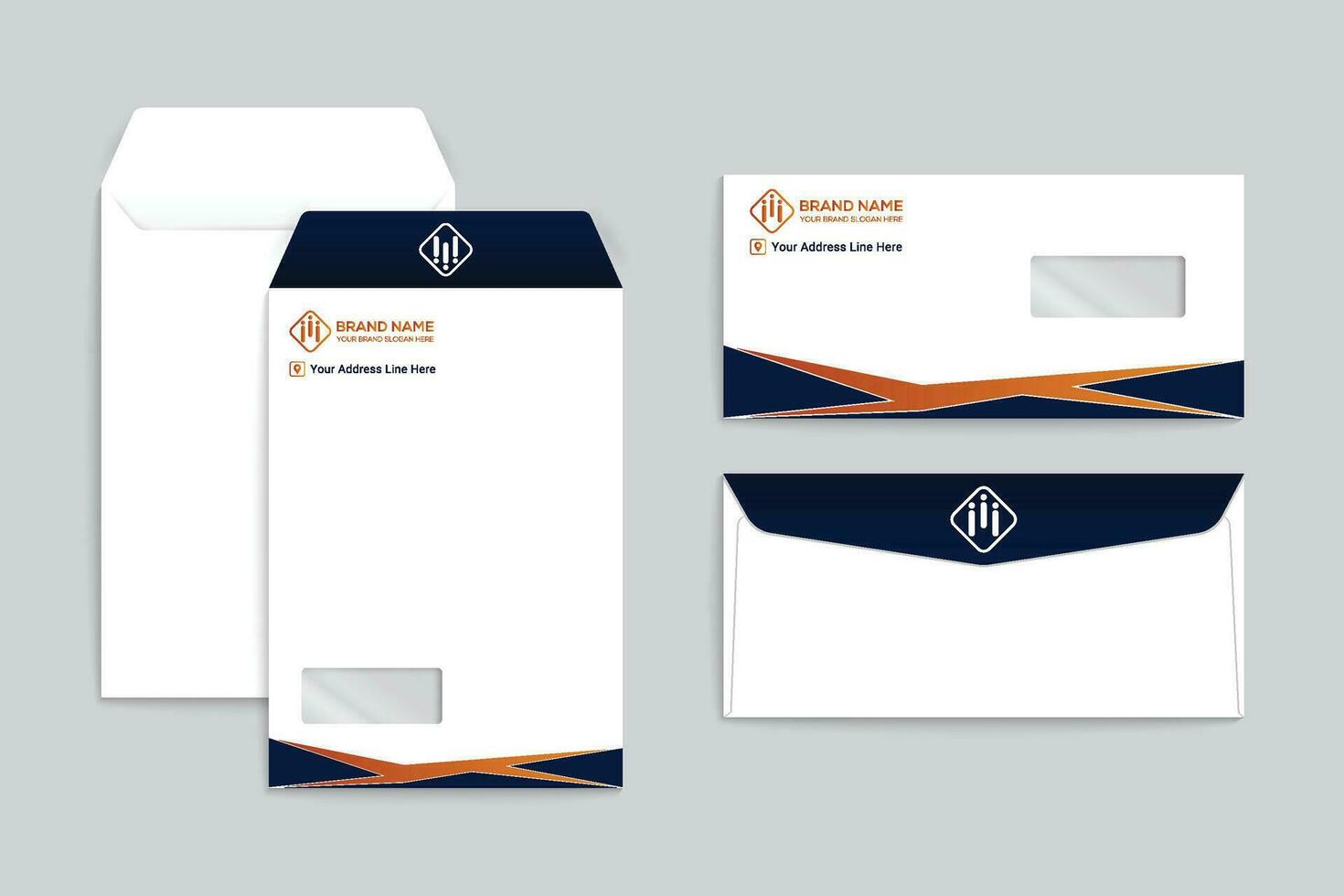 oranje en zwart kleur envelop ontwerp vector