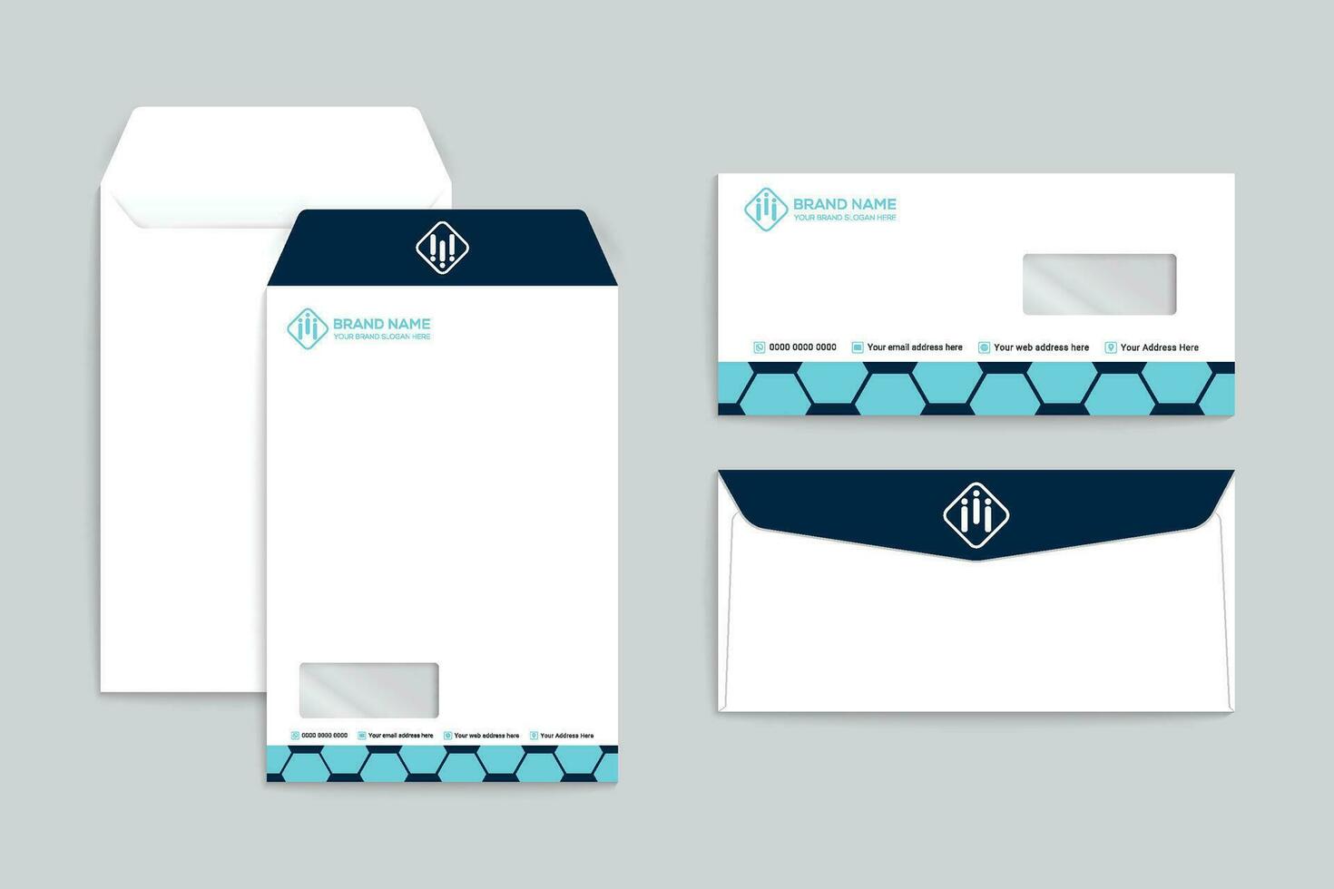 bedrijf envelop ontwerp en blauw kleur vector