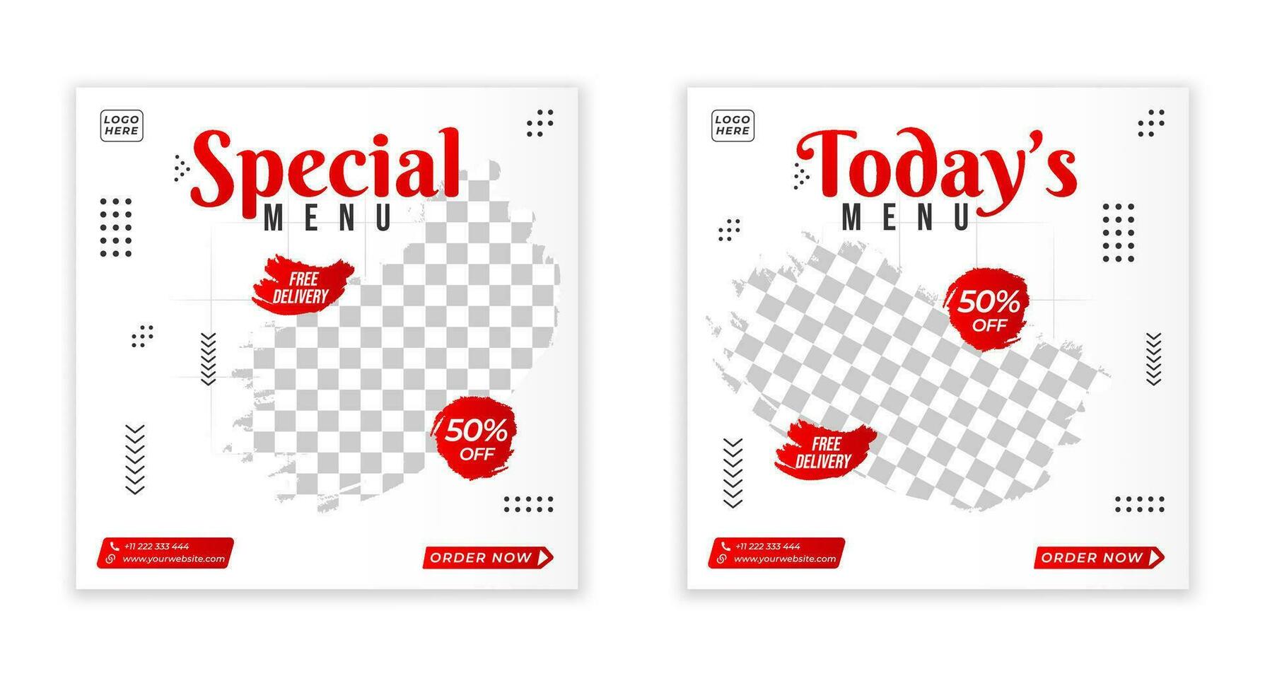 sociaal media post voor speciaal menu vector