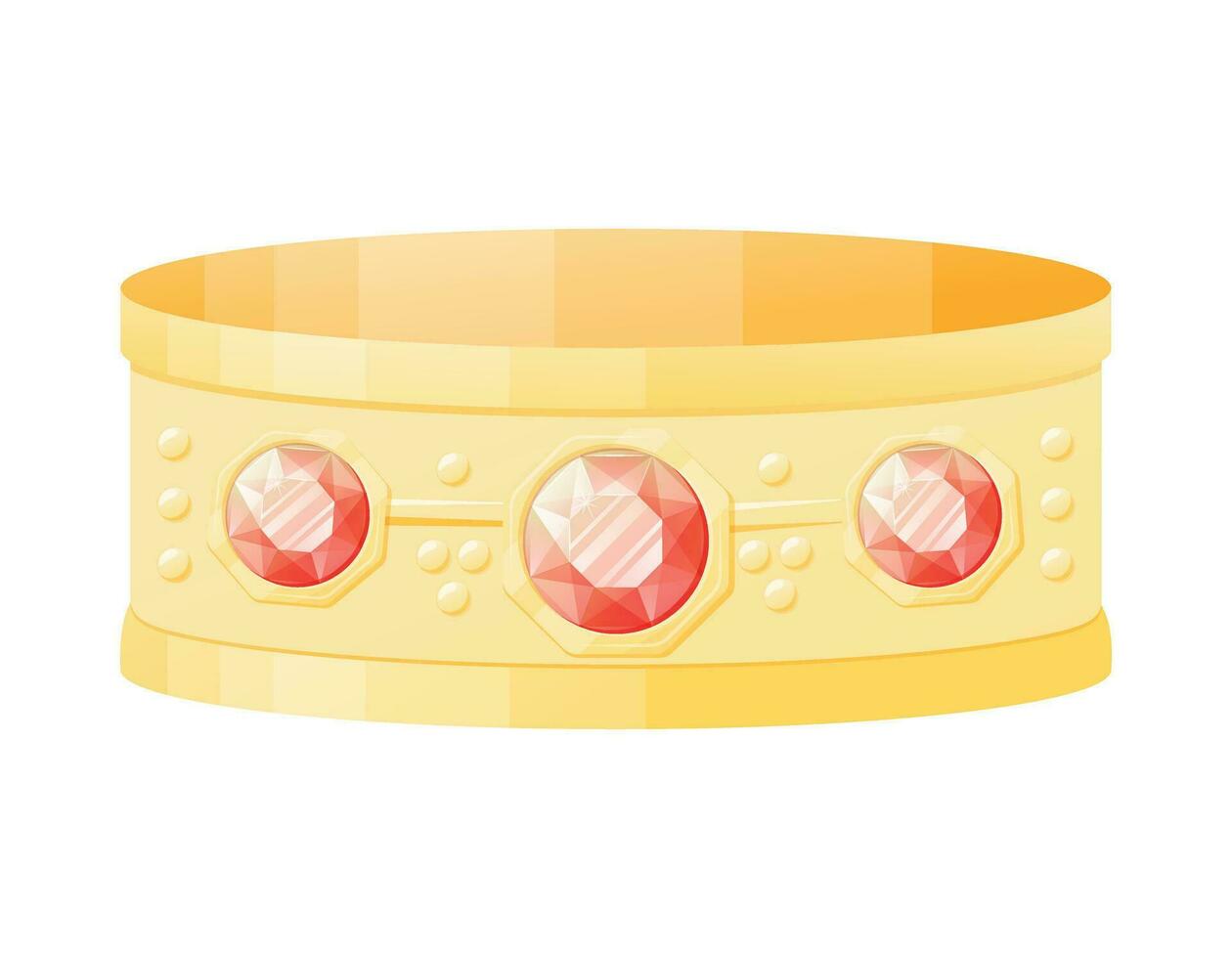 goud armband met rood robijn edelstenen. Koninklijk duur Dames sieraden schijnend tekenfilm ketting. vector