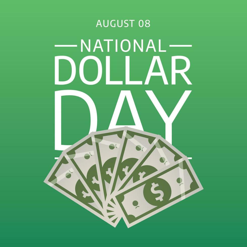 nationaal dollar dag vector ontwerp voor groet. dollar vector ontwerp. vlak dollar teken illustratie. banier sjabloon. dollar afbeelding.