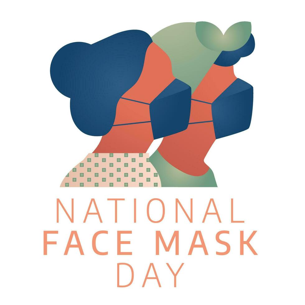 nationaal gezicht masker dag ontwerp sjabloon voor viering. gezicht masker illustratie. vlak medisch masker ontwerp. masker illustratie. vector