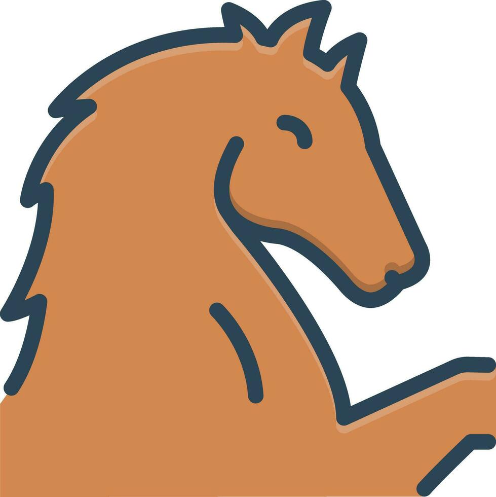 kleur icoon voor paard vector