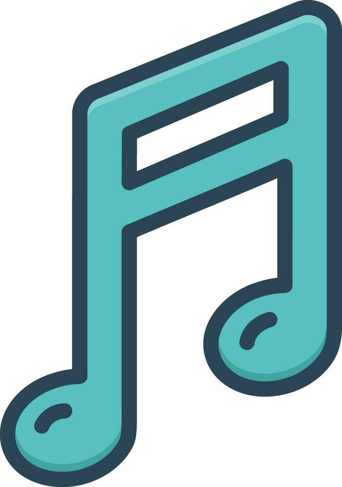 kleur icoon voor muziek- Notitie vector
