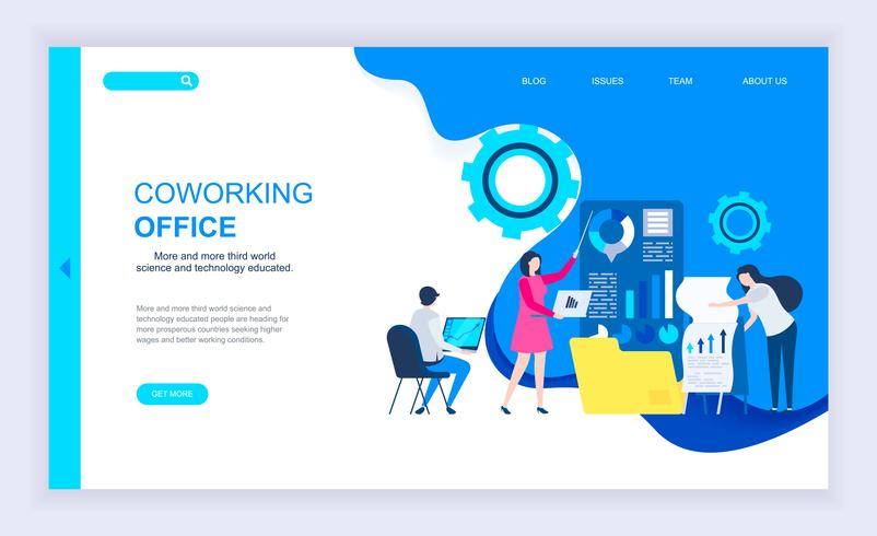 Coworking Office Webbanner vector