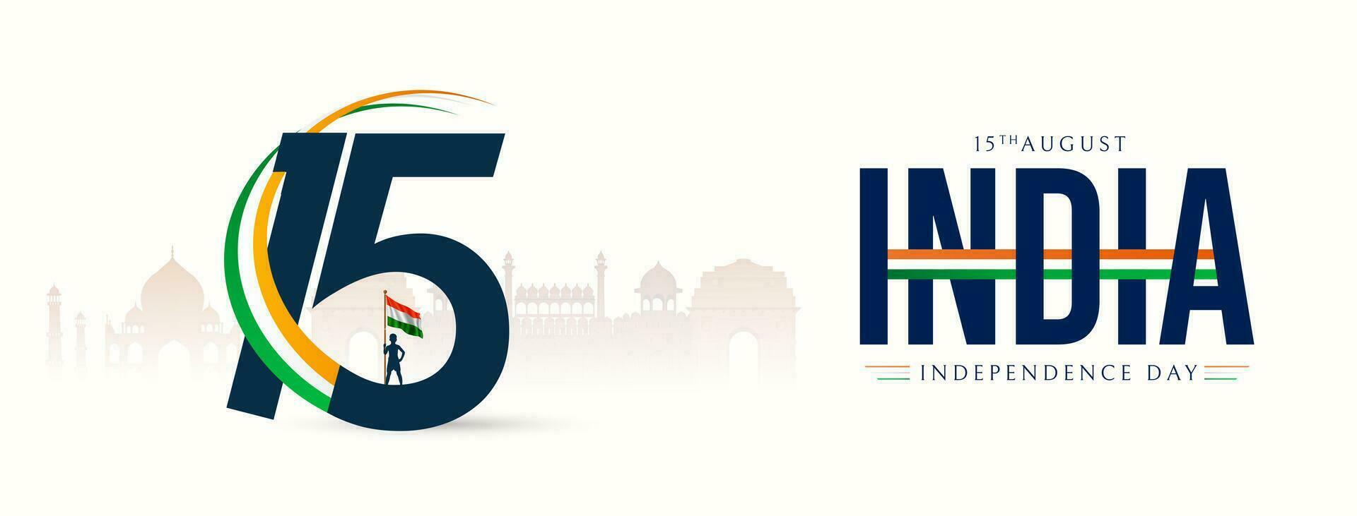 Indisch onafhankelijkheid dag viering van de 76ste onafhankelijkheid dag vector