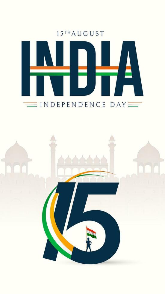 Indisch onafhankelijkheid dag viering van de 76ste onafhankelijkheid dag vector