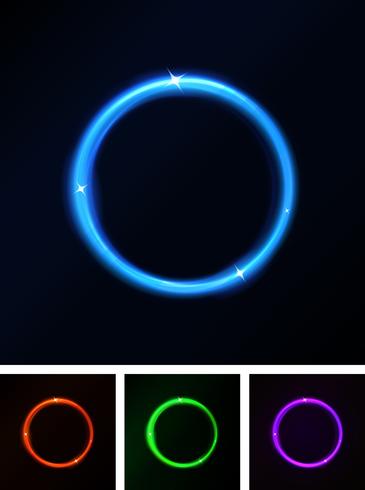Abstracte glanzende laserlicht cirkels vector