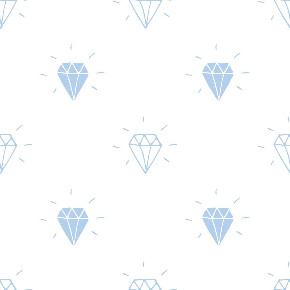 diamant naadloze patroon vectorillustratie. hand getrokken geschetste doodle diamant symbolen achtergrond vector