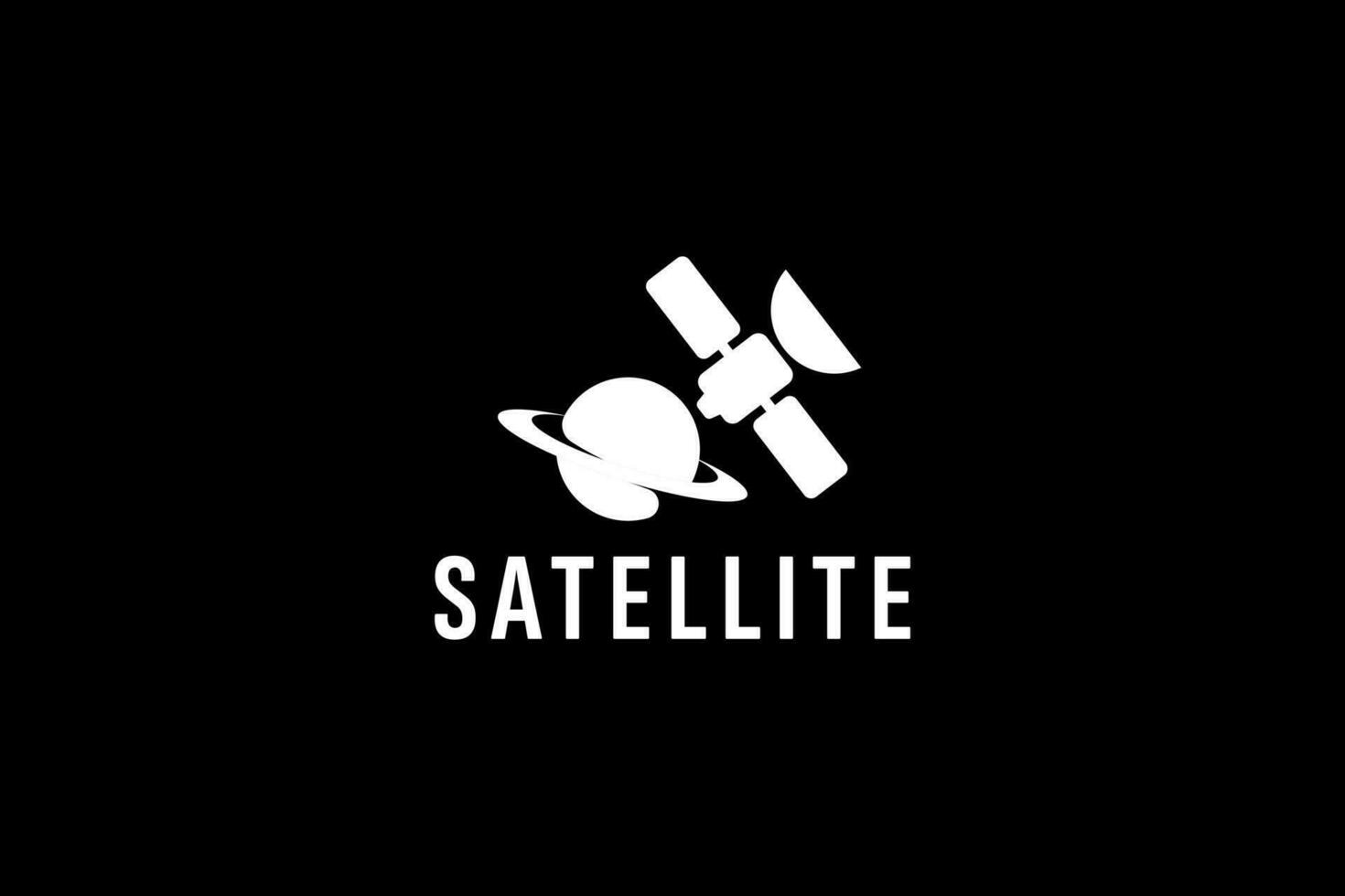 satelliet logo vector icoon illustratie