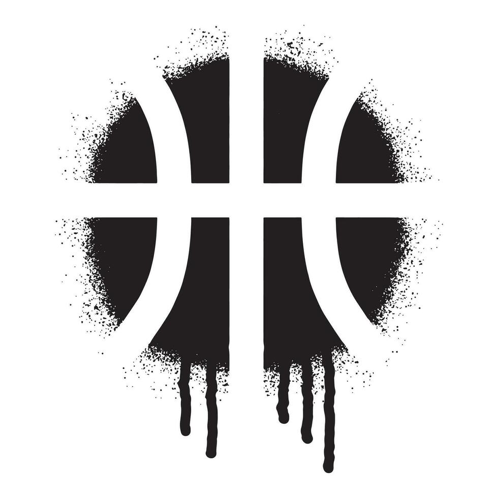 basketbal stencil graffiti met zwart verstuiven verf vector