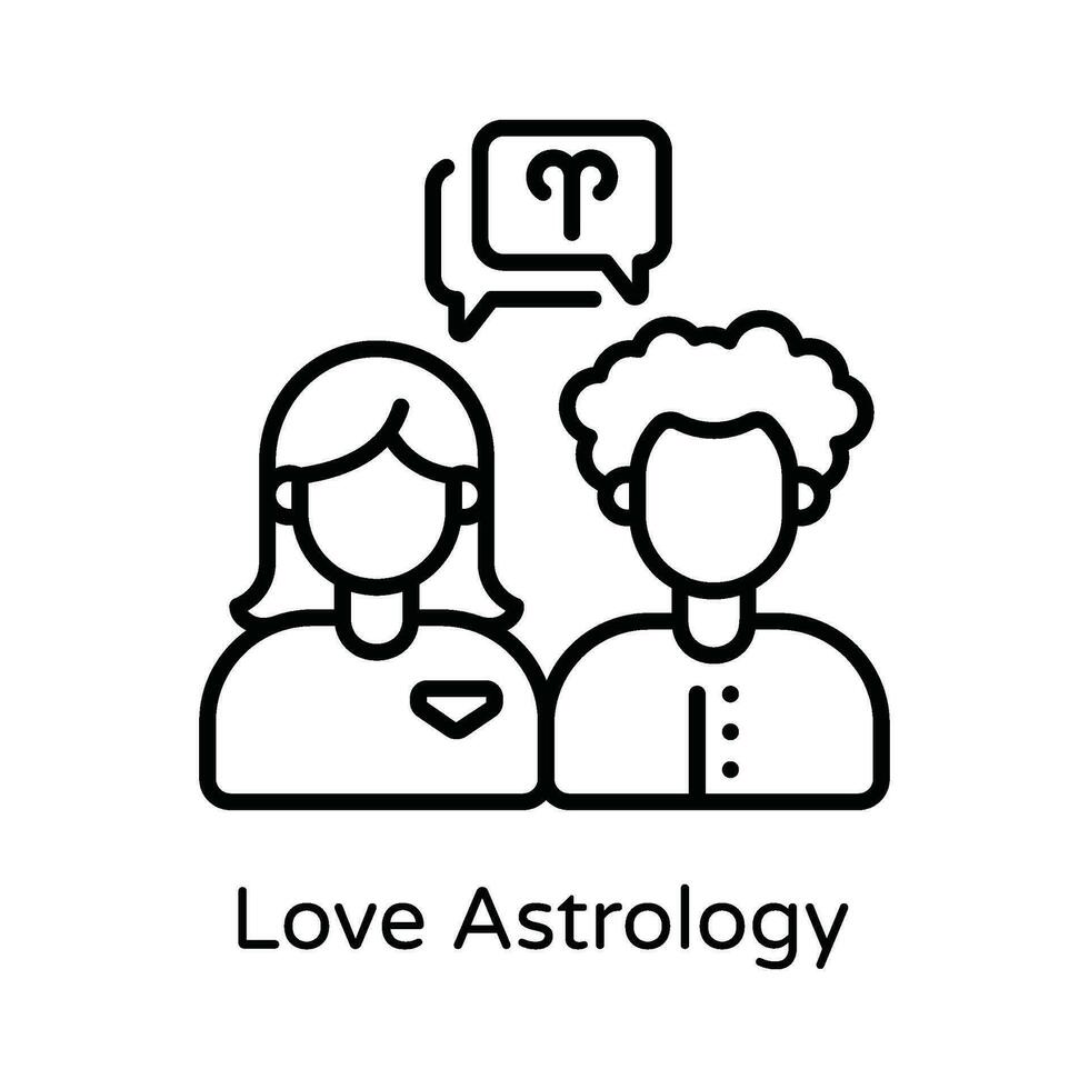 liefde astrologie vector schets icoon ontwerp illustratie. astrologie en dierenriem tekens symbool Aan wit achtergrond eps 10 het dossier