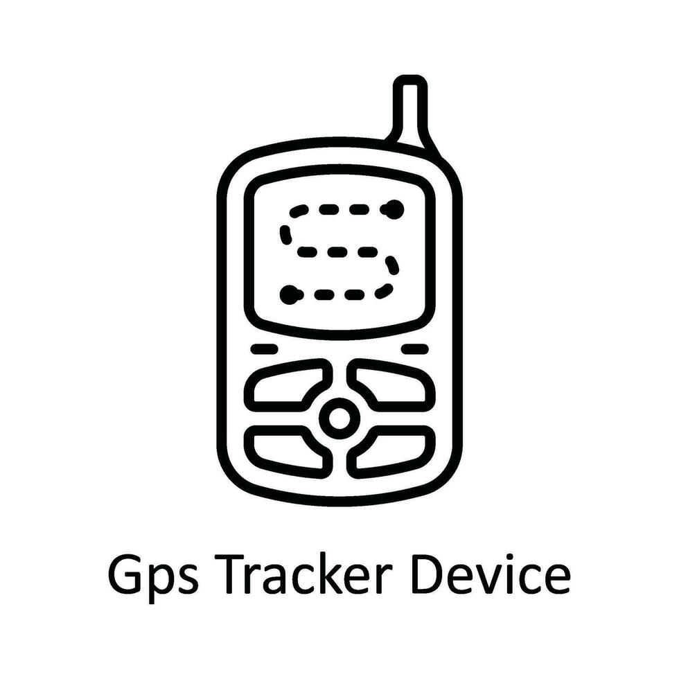 GPS tracker apparaat vector schets icoon ontwerp illustratie. kaart en navigatie symbool Aan wit achtergrond eps 10 het dossier