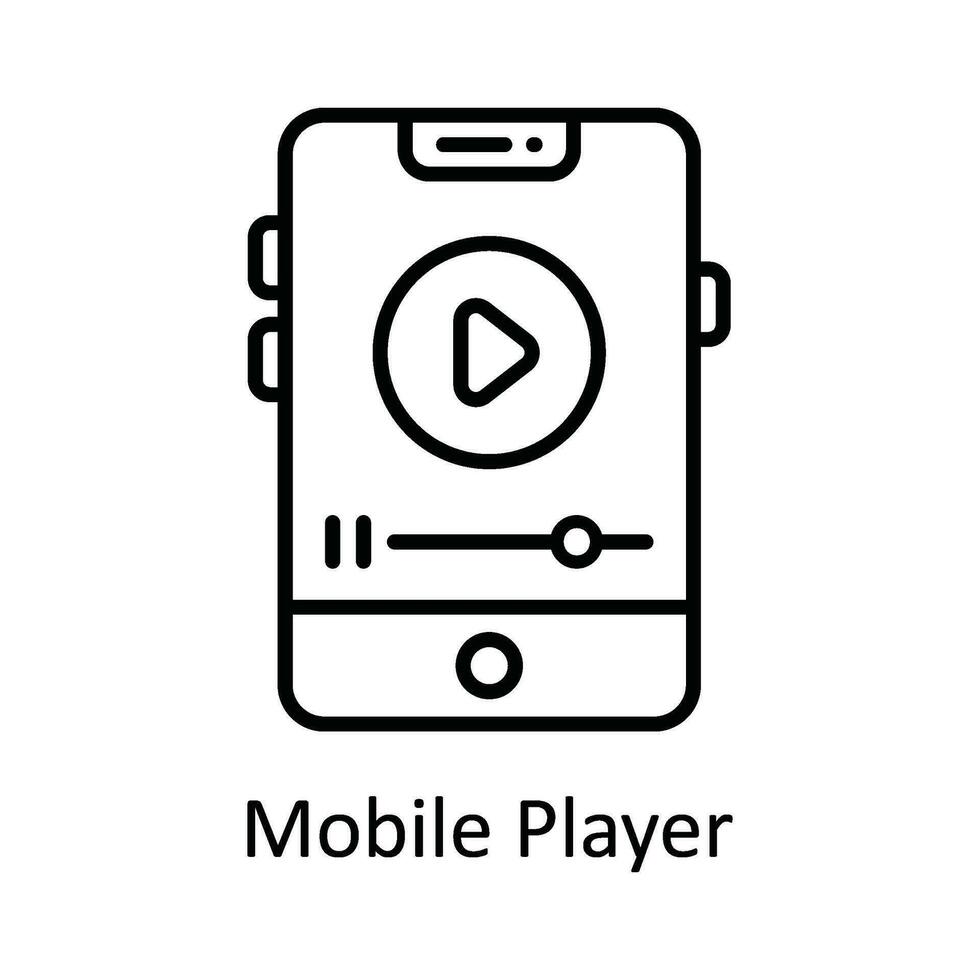 mobiel speler vector schets icoon ontwerp illustratie. online streaming symbool Aan wit achtergrond eps 10 het dossier