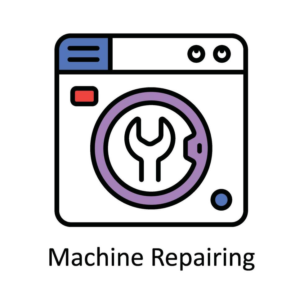 machine repareren vector vullen schets icoon ontwerp illustratie. huis reparatie en onderhoud symbool Aan wit achtergrond eps 10 het dossier