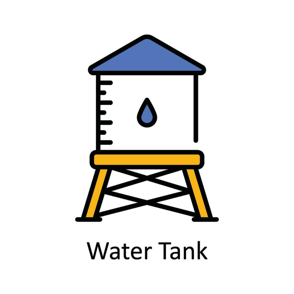 water tank vector vullen schets icoon ontwerp illustratie. huis reparatie en onderhoud symbool Aan wit achtergrond eps 10 het dossier