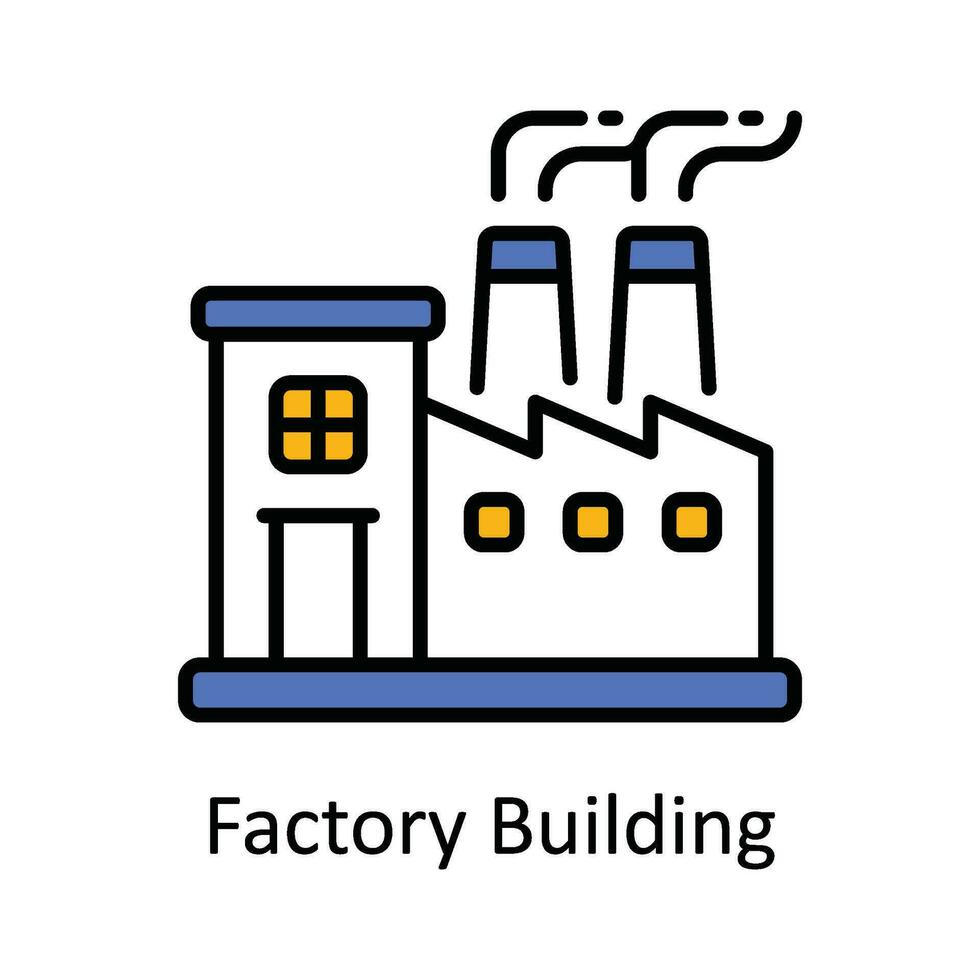 fabriek gebouw vector vullen schets icoon ontwerp illustratie. slim industrieën symbool Aan wit achtergrond eps 10 het dossier