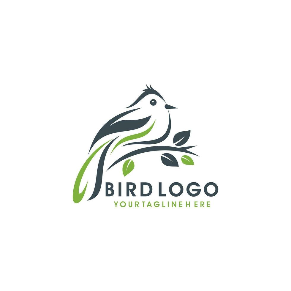 vogel lijn kunst logo ontwerpsjabloon vector