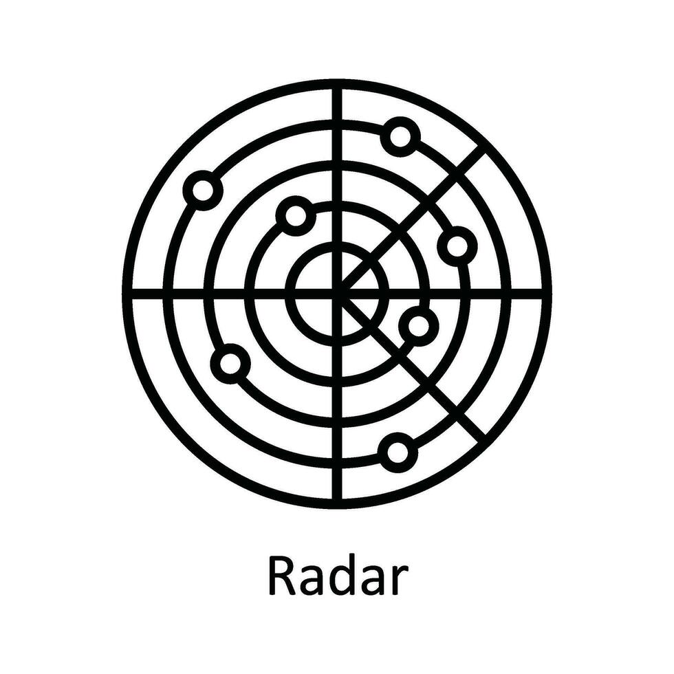 radar vector schets icoon ontwerp illustratie. kaart en navigatie symbool Aan wit achtergrond eps 10 het dossier