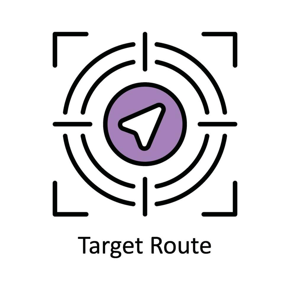 doelwit route vector vullen schets icoon ontwerp illustratie. kaart en navigatie symbool Aan wit achtergrond eps 10 het dossier