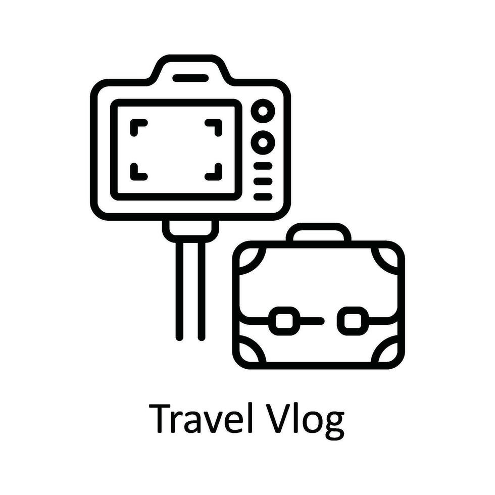 reizen vlog vector schets icoon ontwerp illustratie. online streaming symbool Aan wit achtergrond eps 10 het dossier