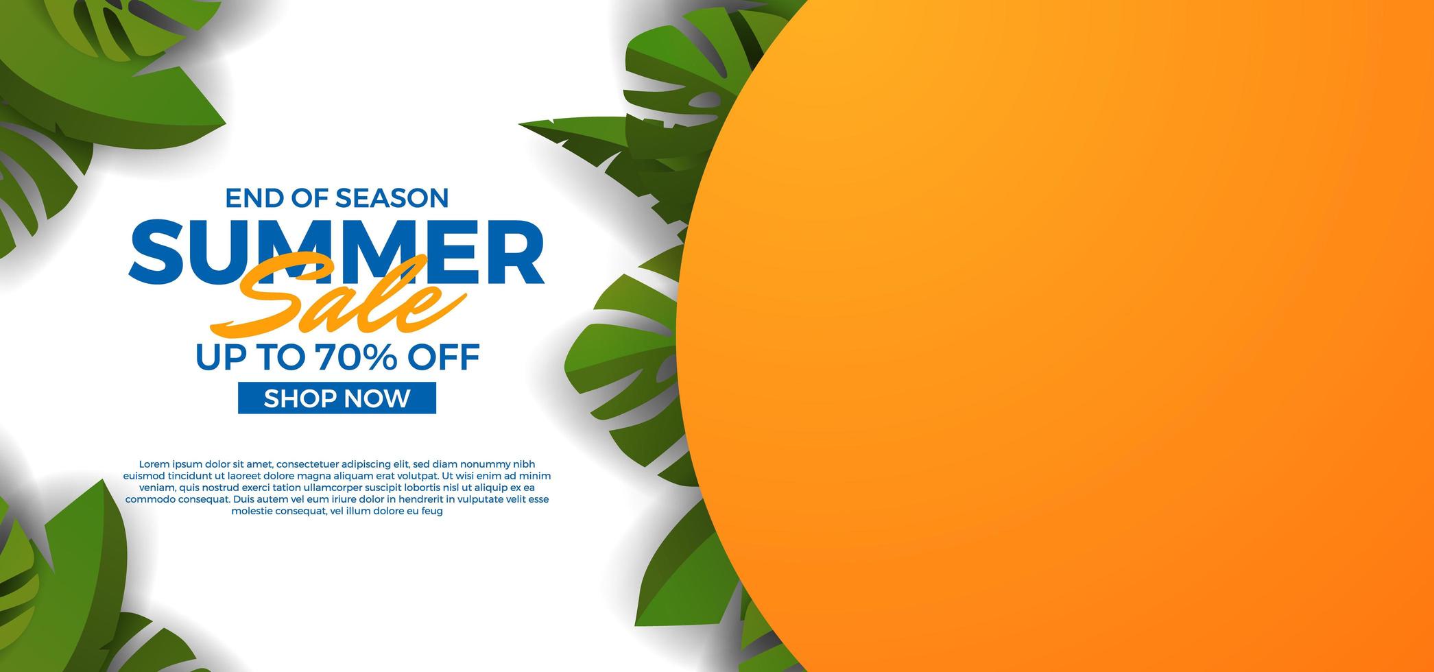 zomer sale aanbieding banner met groene tropische bladeren decoratie sjabloon leaves vector