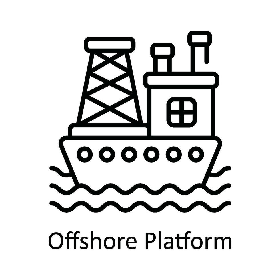 offshore platform vector schets icoon ontwerp illustratie. slim industrieën symbool Aan wit achtergrond eps 10 het dossier