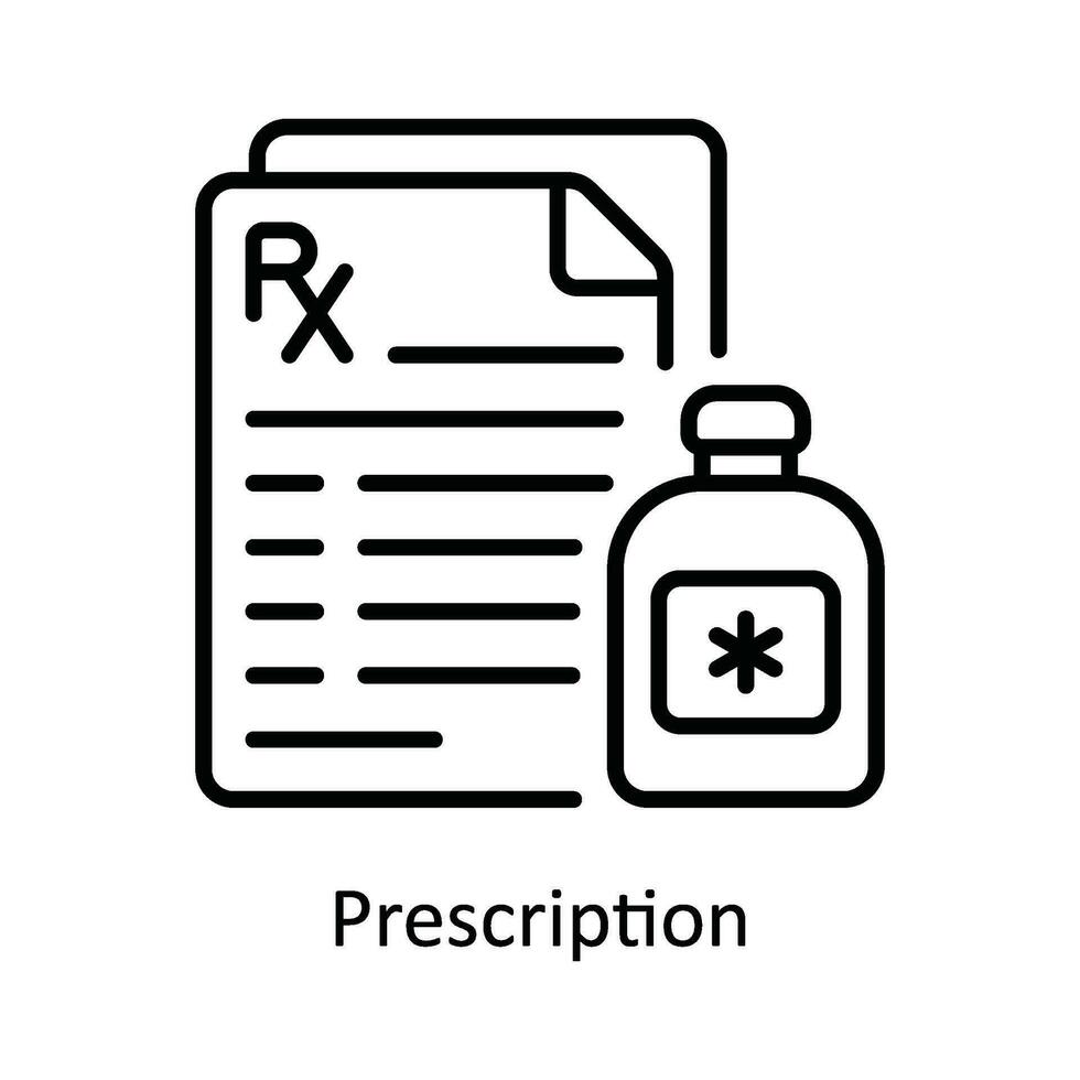 voorschrift vector schets icoon ontwerp illustratie. apotheek symbool Aan wit achtergrond eps 10 het dossier