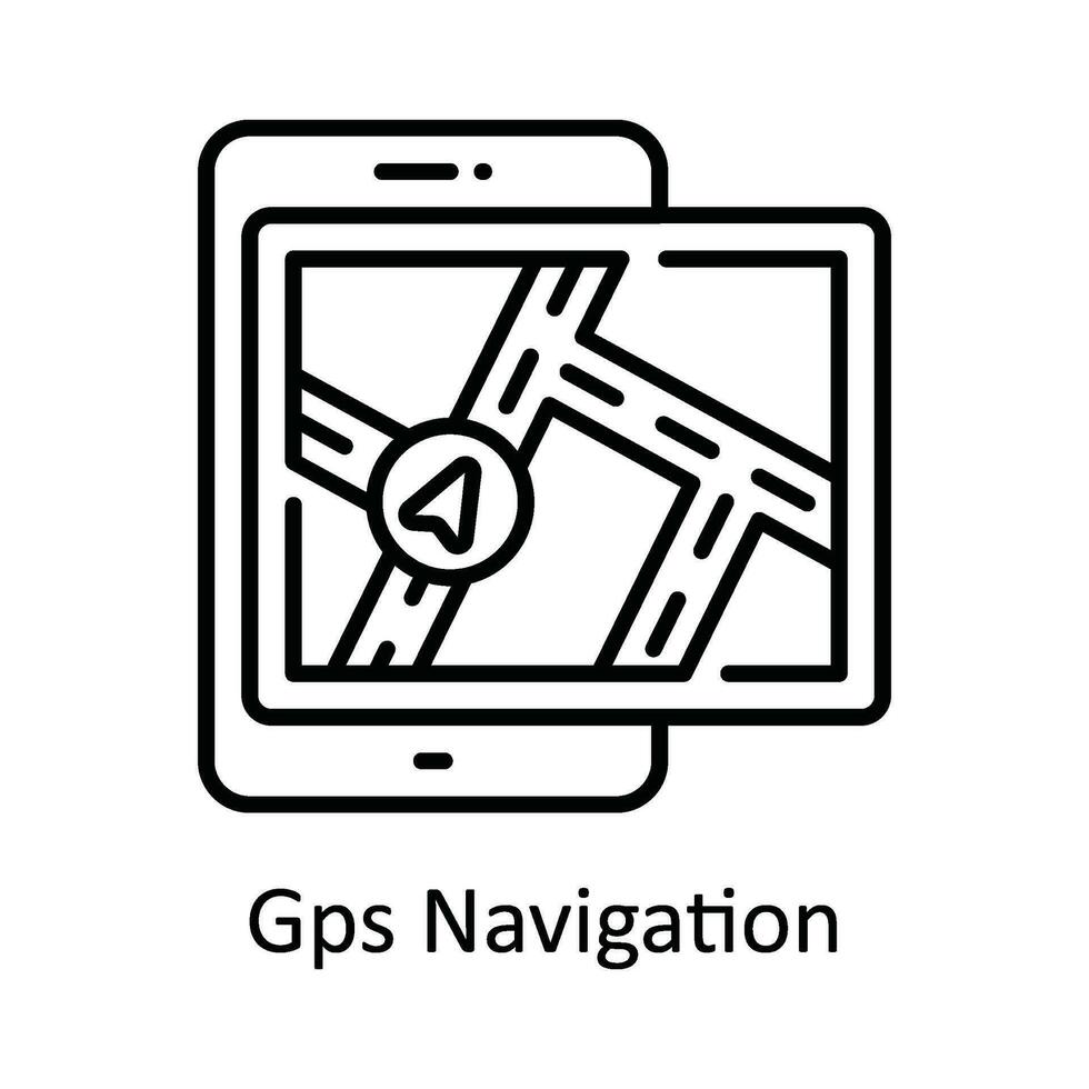 GPS navigatie vector schets icoon ontwerp illustratie. kaart en navigatie symbool Aan wit achtergrond eps 10 het dossier