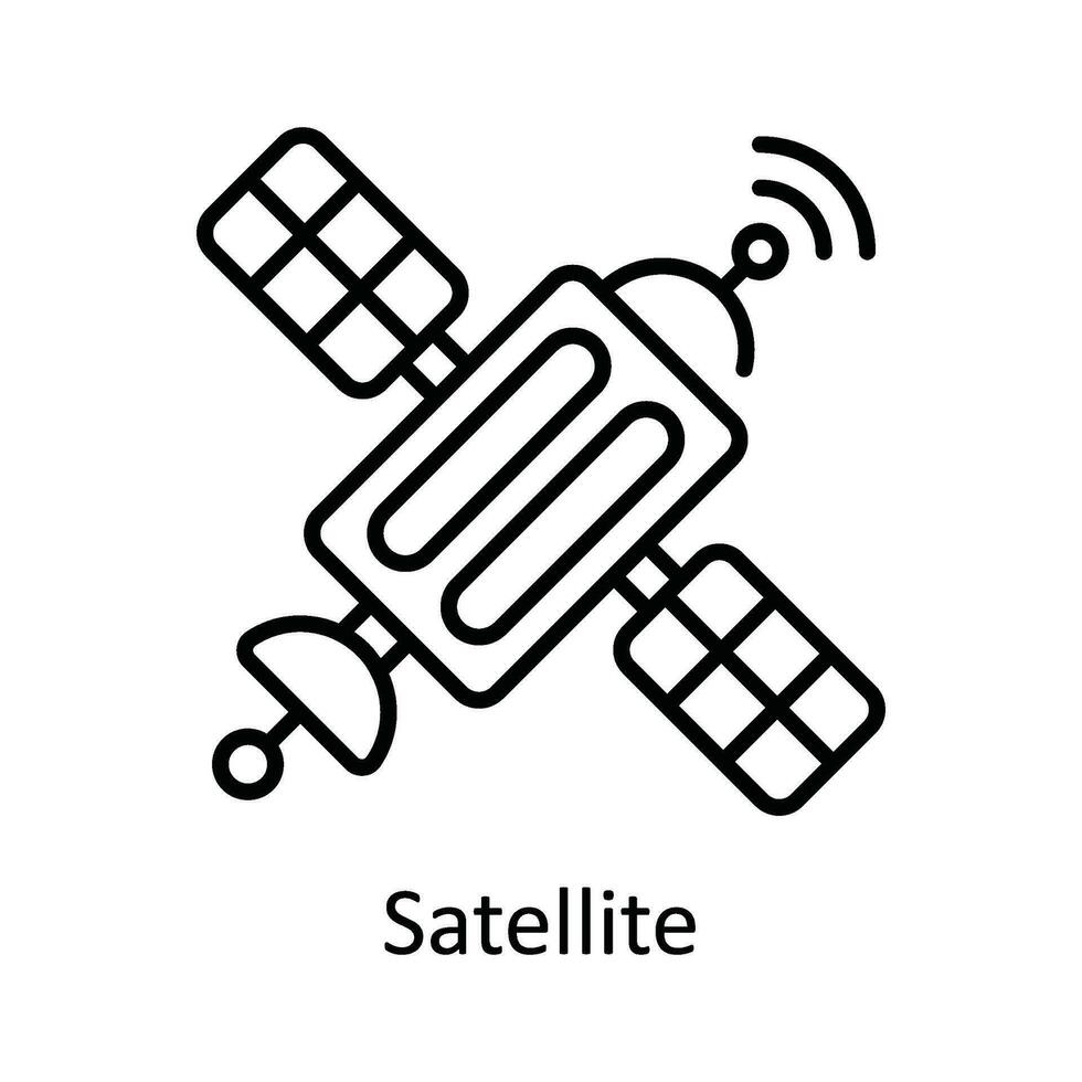 satelliet vector schets icoon ontwerp illustratie. kaart en navigatie symbool Aan wit achtergrond eps 10 het dossier