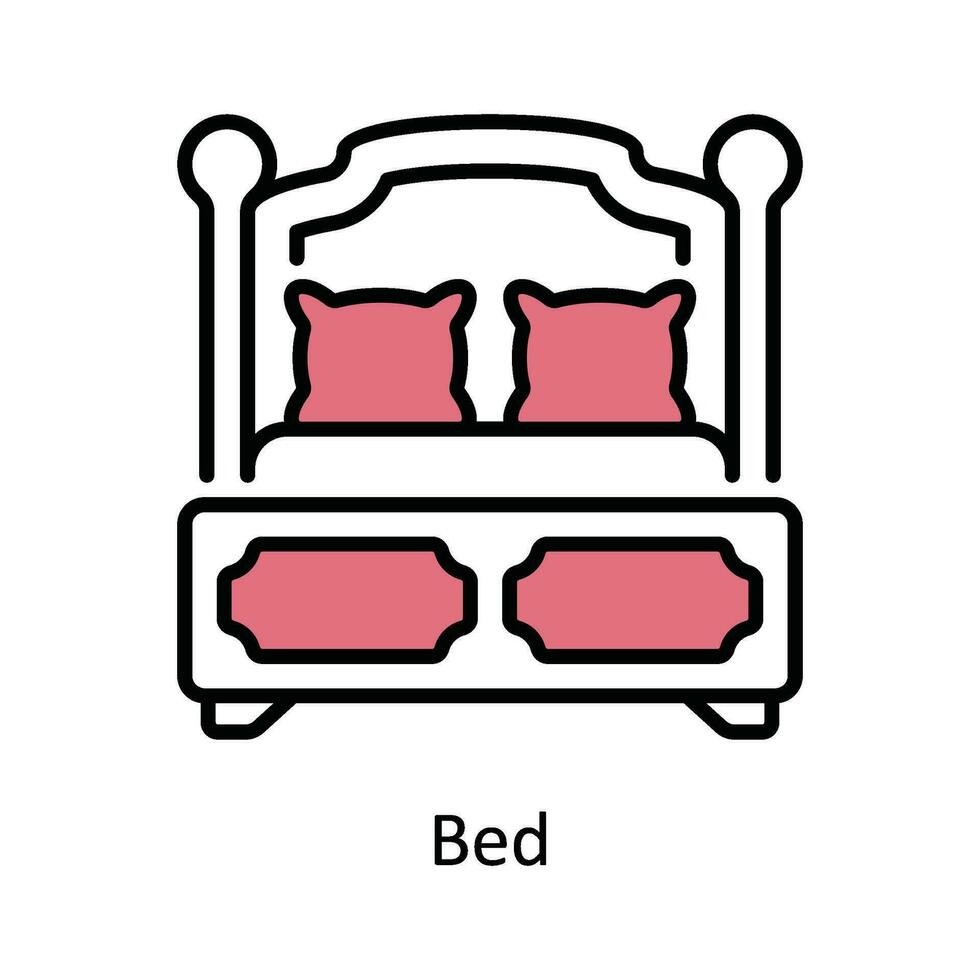 bed vector vullen schets icoon ontwerp illustratie. reizen en hotel symbool Aan wit achtergrond eps 10 het dossier