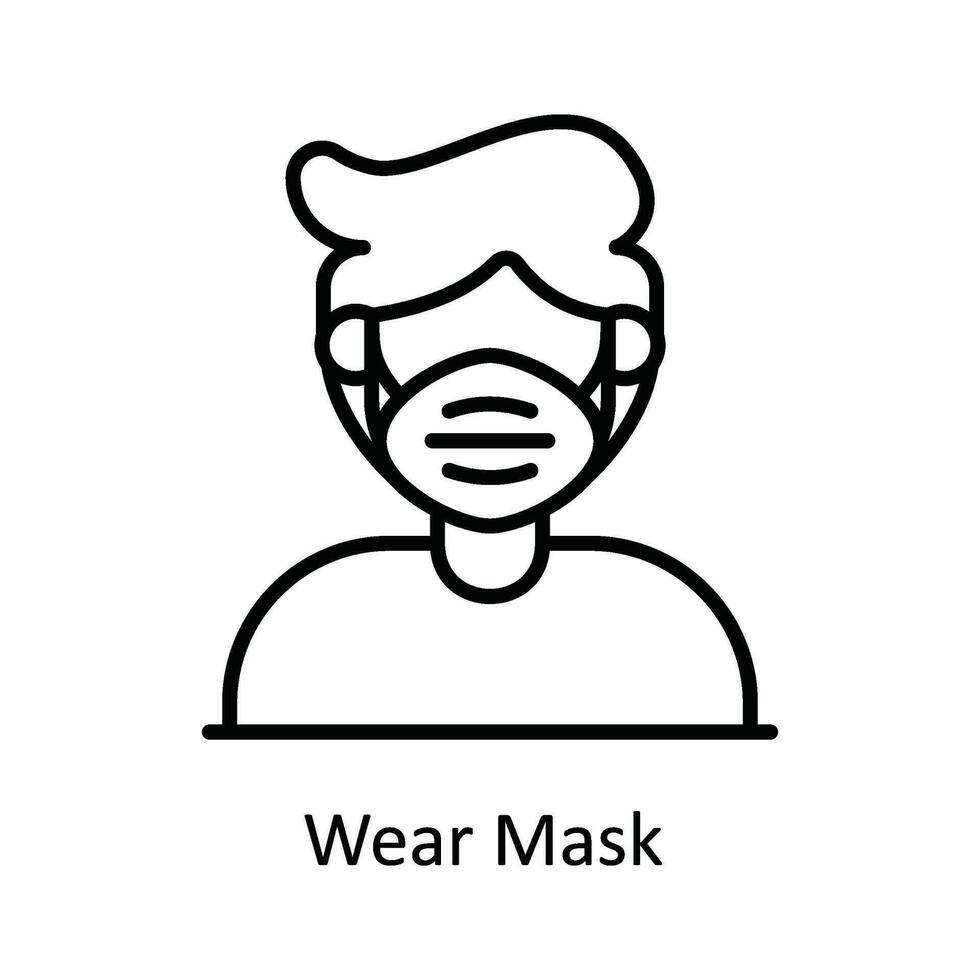 slijtage masker vector schets icoon ontwerp illustratie. apotheek symbool Aan wit achtergrond eps 10 het dossier