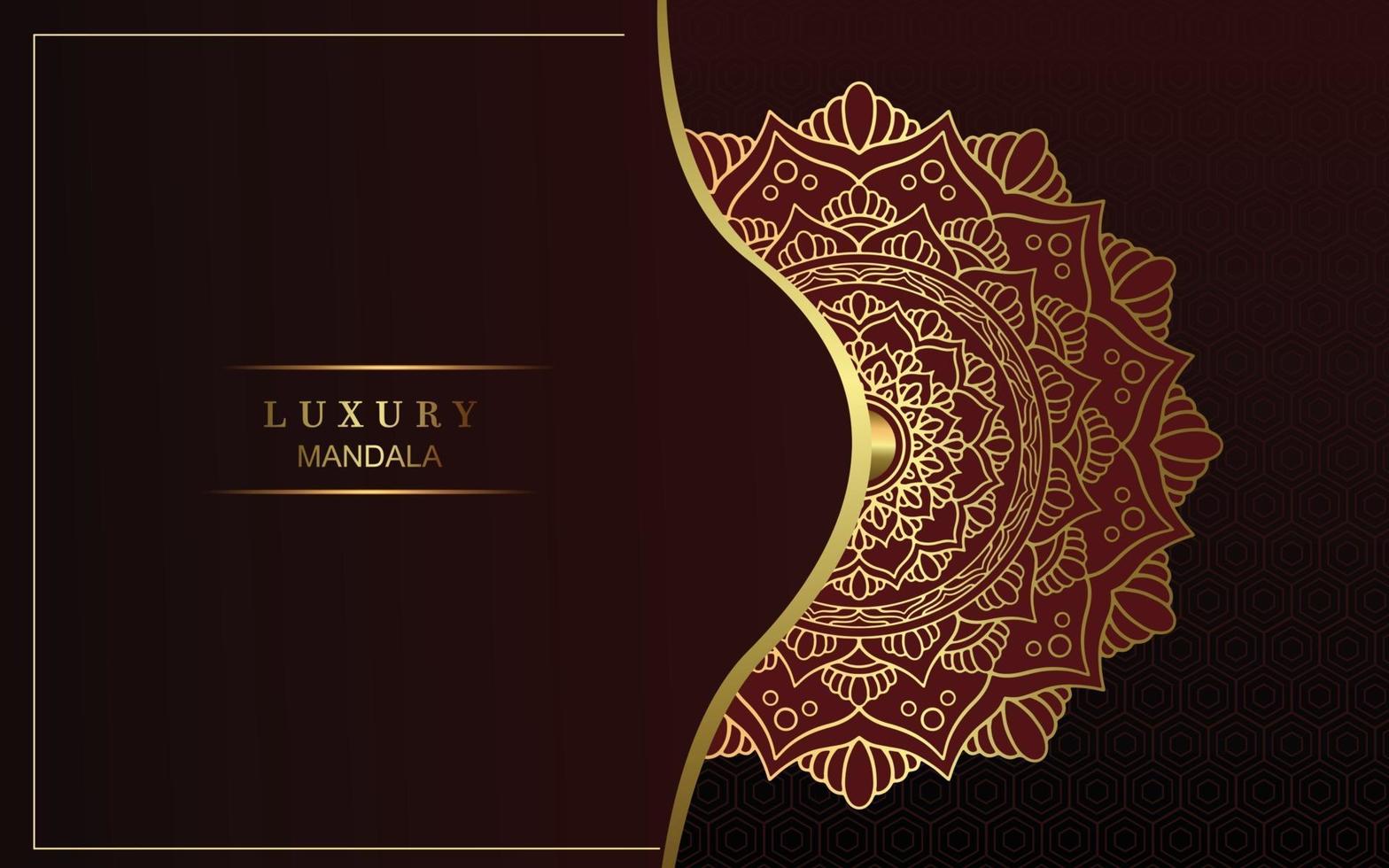 luxe mandala achtergrond met gouden arabesque pro vector