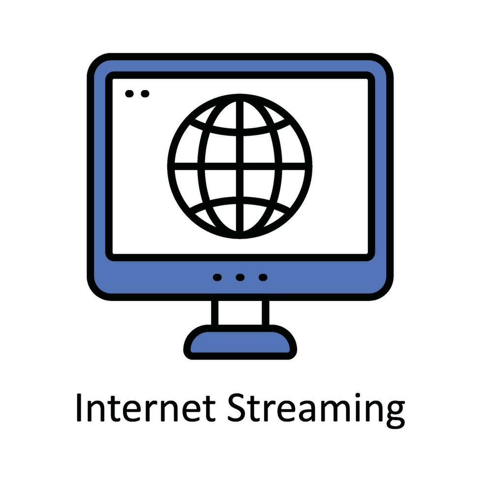 internet streaming vector vullen schets icoon ontwerp illustratie. online streaming symbool Aan wit achtergrond eps 10 het dossier