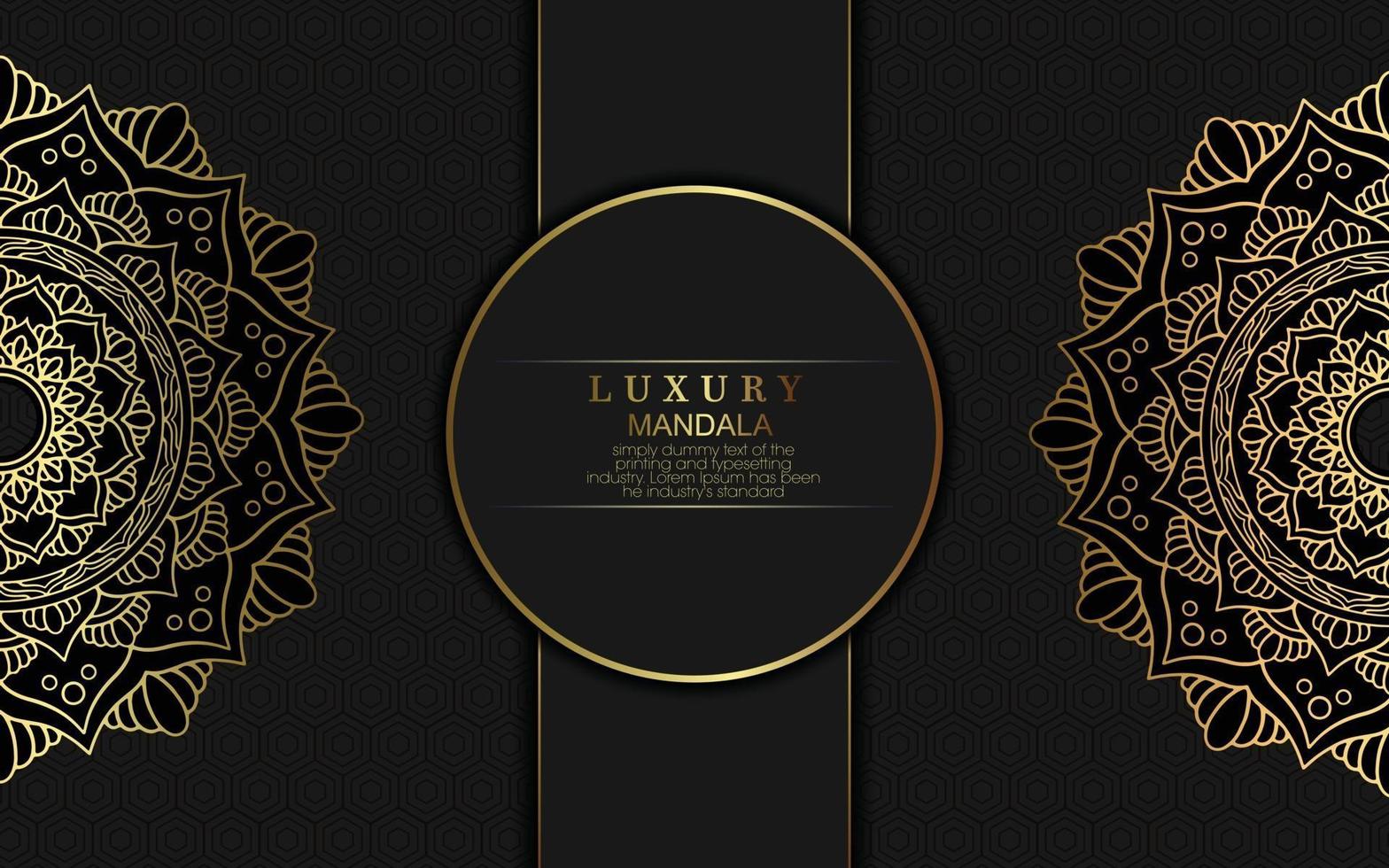 luxe mandala achtergrond met gouden arabesque pro vector