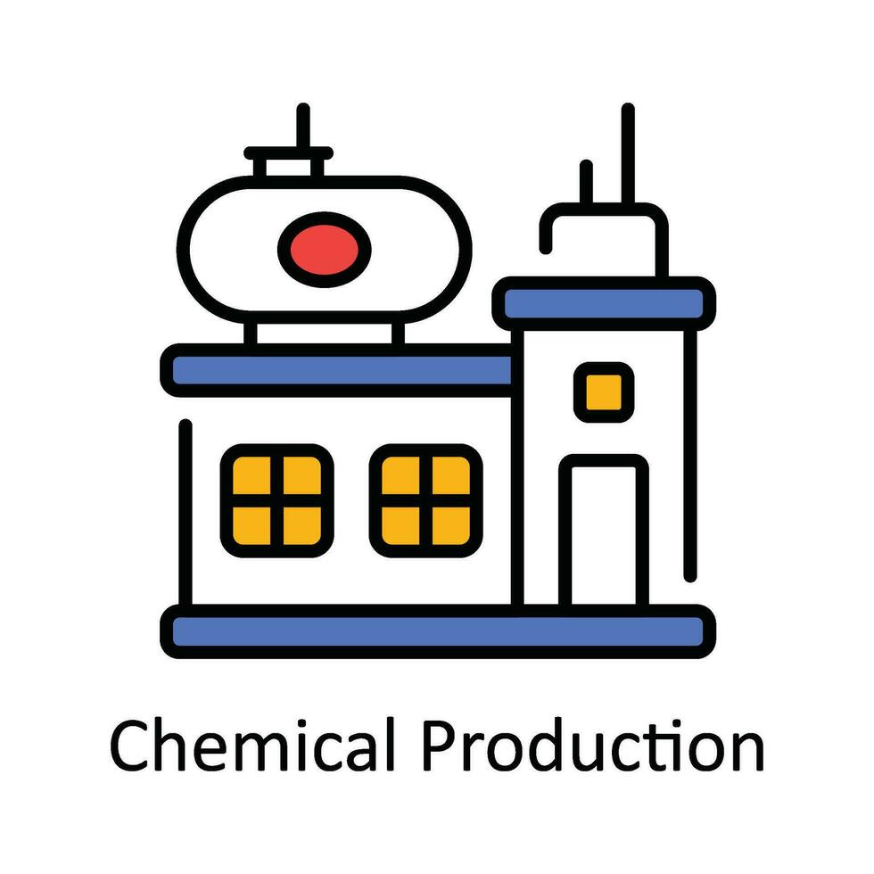 chemisch productie vector vullen schets icoon ontwerp illustratie. slim industrieën symbool Aan wit achtergrond eps 10 het dossier