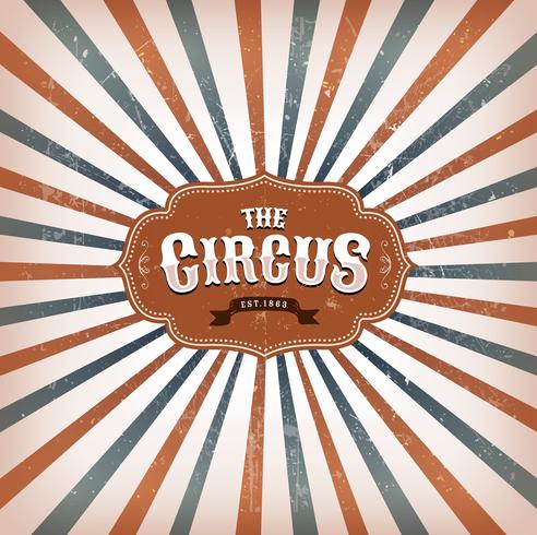 Vintage Circus achtergrond met zonnestralen vector