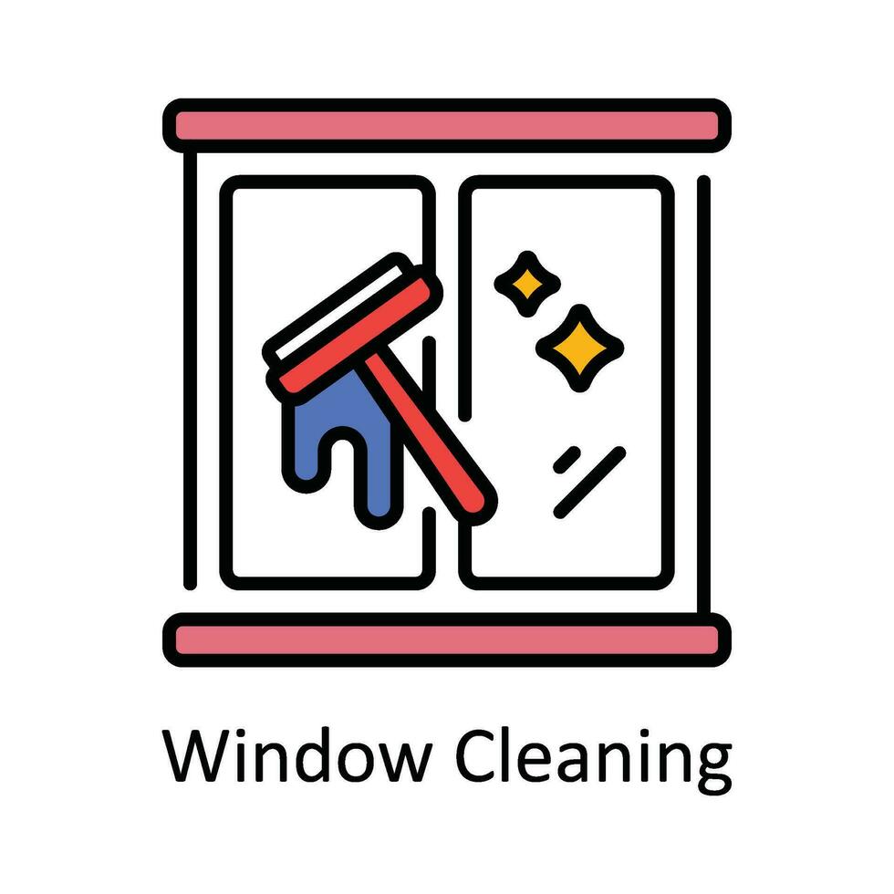 venster schoonmaak vector vullen schets icoon ontwerp illustratie. huis reparatie en onderhoud symbool Aan wit achtergrond eps 10 het dossier
