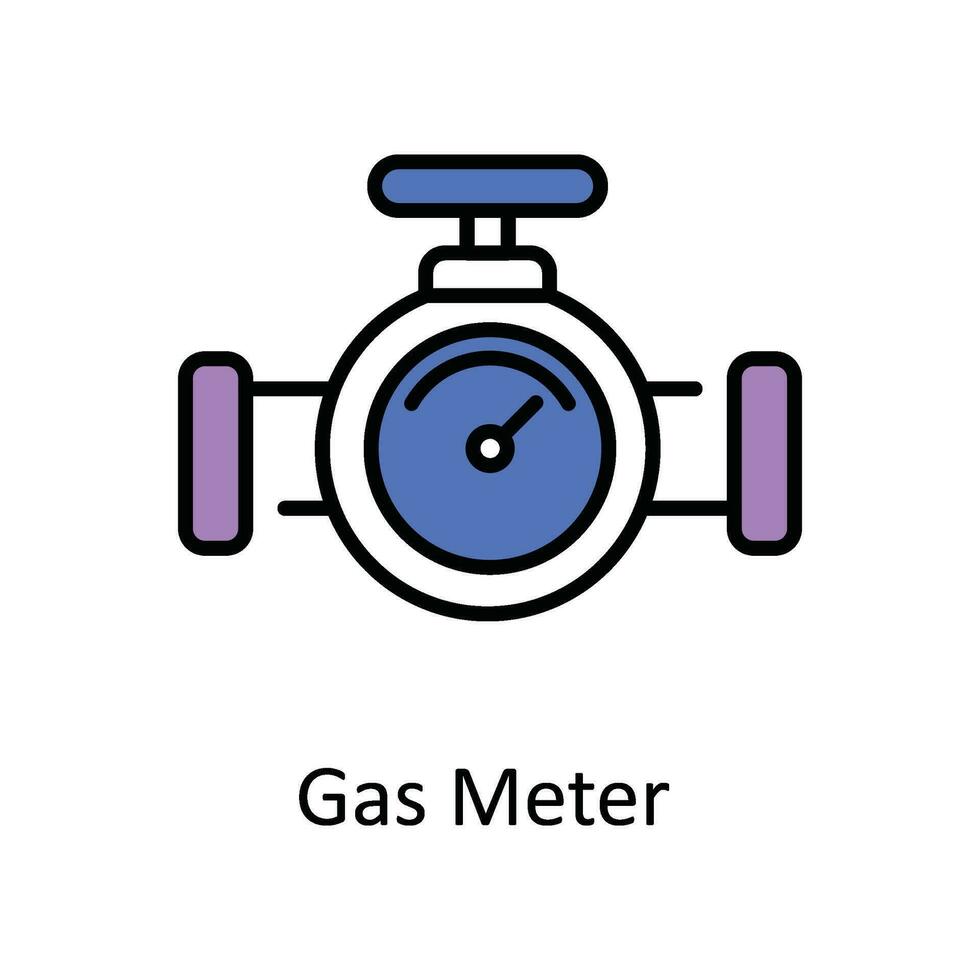 gas- meter vector vullen schets icoon ontwerp illustratie. slim industrieën symbool Aan wit achtergrond eps 10 het dossier