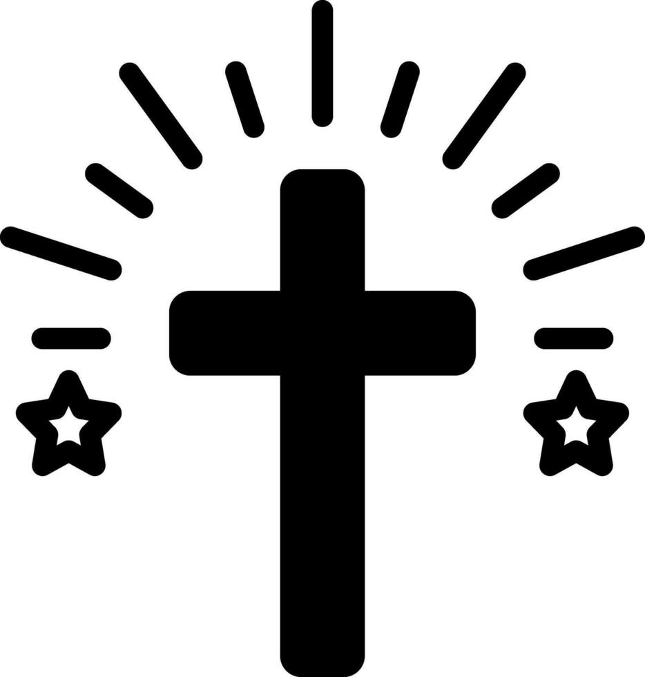 solide icoon voor kruis vector